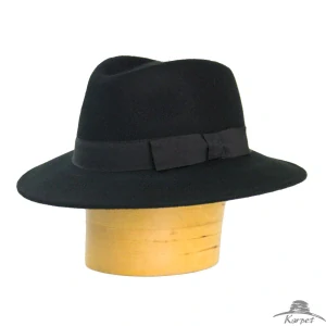 Pánský vlněný širák zdobený rypsovou stuhou